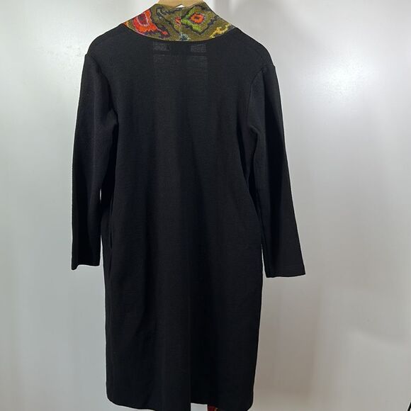 BENARES Women's Open Front Long Duster Cardigan Sweater Black Size Extra Small - Picture 8 of 11